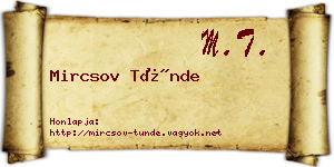 Mircsov Tünde névjegykártya