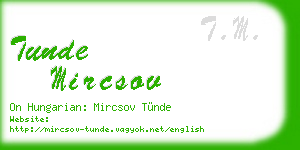 tunde mircsov business card