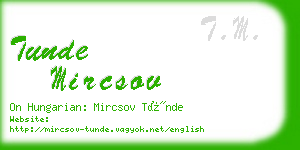 tunde mircsov business card